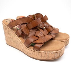 Born BOC Cora Womens SIZE 9 Brown Wedge Platform Sandals Shoes